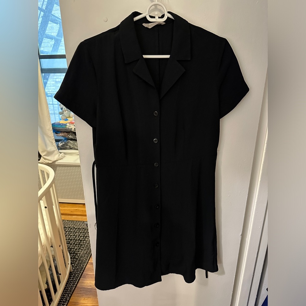 Everlane Japanese GoWeave Notch Shirtdress - Black